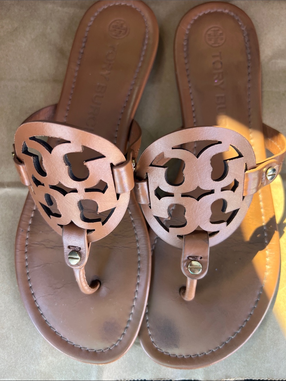 Tory Burch Miller Leather Sandals size 9